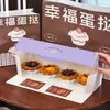 Caja para Tartaleta de Huevo Horneada 2/4 Piezas Caja de Empaque con Ventana Caja para Tartaleta de Huevo Girasol Caja de Empaque para Tartaleta Venta al por Mayor Comercial