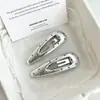 Pinza para el pelo de lunares azul sal marina Estilo idéntico al de la jefa coreana de Dongdaemun Pinza para flequillo plateada Pinza lateral Pinza BB Pinza doble