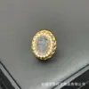 Anillo ajustable con diente de cristal de ágata natural incrustado a mano, joyería vintage de nicho, que conserva el color, ajustable, directo del fabricante