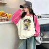Roupas Infantis para Meninas 2026 Estilo Primavera/Outono Cartoon Gradiente Tie-Dye Moletom Fashion para Menina Largo Versátil Gola Redonda Top Tendência