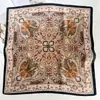 Pañuelo de Seda con Flores de Anacardo, Pañuelo para la Cabeza, Cinta para el Cabello para Mujeres, Estilo Vintage Old Money, Pañuelo Estampado de Moda, Pañuelo Cuadrado Pequeño de Seda Genuina, Pañuelo Decorativo de Seda
