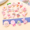 Mistura de 20 Tipos de Resina Pingentes de Urso Rosa Desenho Animado, Sereia, Dinossauro Pequeno Acessórios para Chaveiro Colar DIY