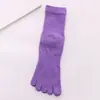 Calcetines de Cinco Dedos para Mujer, Calcetines Deportivos Elásticos de Algodón para Tobillo, Calcetines con Dedos Separados para Correr en Primavera y Otoño, Calcetines de Media Pantorrilla Anchos de Cinco Dedos de Color Sólido