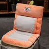 Cojín de asiento de dibujos animados con soporte lumbar y respaldo, almohadilla de silla integrada para dormitorios de estudiantes y oficinas, adecuado para sentarse a largo plazo