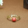 Nuevo Anillo de Arena Imperial con Incrustaciones de Moda Ajustable Natural para Mujer Anillo de Cinabrio Suministro en Vivo