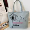 Bolso de Hombro Nuevo Estampado, Bolso de Lona para Mujer de Mano, Bolso Tote Estilo Coreano de Gran Capacidad, Bolso Artístico para Estudiante