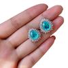 Brincos de Gota Paraíba Transfronteiriços Huayoumei Jewelry com Microincrustação de Esmeralda e Diamante Sintético Estilo Europeu e Americano Elegante Brincos Leves