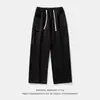 Calça Cargo Casual de Algodão Puro com Design Dividido Patchwork Personalizado Estilo Japonês Tendência Reta Solta Longa