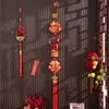 Colgante de Año Nuevo 2026 Año del Caballo Festival de Primavera Carácter de Bendición Decoración Festiva Nudo Chino Cadena de Chiles Petardo Decoración para Colgar en la Pared