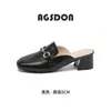 Mules de Tacón Grueso Augusden para Mujer, Para Exteriores, Nuevo Estilo Verano 2026, Mules de Punta Cerrada, Sandalias de Tacón Alto para Ir al Trabajo