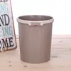 Suministro directo de fábrica Creativo Cubo de basura para cocina y oficina al por mayor sin tapa engrosado color simple papelera cubo de basura con anillo de presión