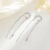 Pendientes de Clip Redondos Transfronterizos Europeos y Americanos Sin Perforaciones, Modernos y Únicos Brazaletes para Orejas con Cadena Hueso de Serpiente y Borla Larga