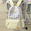 Mochila Escolar de Cuadros para Estudiantes Mujeres, Estilo Versátil y Fresco, Adecuada para Estudiantes de Secundaria y Preparatoria, Ligera y Práctica para el Transporte Diario, Mochila Versátil