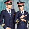 20 Novedades de Primavera y Otoño Ropa de Trabajo para Hombres y Mujeres Auxiliares de Vuelo Azul Pequeño y Negro para Auxiliares de Vuelo Moda Policía Ferroviaria Uniforme de Auxiliar de Vuelo
