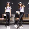 Nova Primavera Fina Tamanho Grande Plus Gordura Stretch Calça Feminina Leggings Pretas Calças Brilhantes Roupa Externa Leggings Curtas