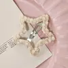 Pasador de Lana de Cordero con Estrella de Cinco Puntas para Otoño e Invierno para Niños, Pinza Bb con Pasador de Felpa de Estrella para Flequillo y Accesorios para el Cabello Laterales para Niñas
