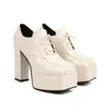 Comercio exterior nueva plataforma de agua tacón 32 tacones altos zapatos de moda para mujer Europa y Estados Unidos 2023 zapatos gruesos 43 blanco negro