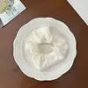 Acessório de Cabelo Scrunchie de Cor Sólida em Malha Dupla, Estilo Japonês e Coreano Simples com Toque de Luxo, Novo Estilo Elegante e Versátil