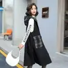 Chaleco de mujer para primavera y otoño 2025, estilo nuevo, corte holgado, talla grande, adelgazante, casual, con capucha, chaleco de longitud media, color de la imagen