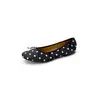 Sapatos de salto baixo de cetim com bolinhas femininos sapatos baixos outono novo estilo forro de couro genuíno laço estilo coreano sapatos de mãe sapatos baixos