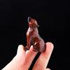 Natural Crystal Wolf animal escultura pedra semi-preciosa etiqueta mineral casa desktop decoração artesanato ornamentos