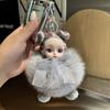 Boneca Fofa de Pelo de Raposa Real Chaveiro de Carro Pingente Boneca de Pelúcia Ins Bolsa de Boneca Pendente de Bolsa Presente