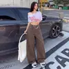 3 Cores 26 Estilo Preguiçoso Simples Retrô Americano Silhueta Desconstruída Calça Saber Moda Roupa de Trabalho Calça Jeans Feminina Dropshipping