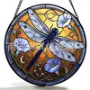 Colgante de Vidrio de Colores de Libélula Adorno de Vidrio para el Hogar Decoración de Ventana Atrapasoles para el Jardín