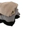 Chic coreano otoño simple y casual cuello en V corte holgado punto grueso manga de farol cárdigan largo abrigo suéter