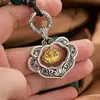 Nuevo Collar Tejido Plata de Ley 999 Flor de Loto Vibrante Candado de Paz Versátil Buda Colgante de Plata Pura Estilo Chino Collar con Significado Zen