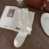 Calcetines JK de Lunares con Lazo para Primavera y Verano, Calcetines Blancos Holgados Estilo Ballet para Mujer, Calcetines Transpirables Adelgazantes, Calcetines para Mujer Estilo Universitario