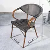 Silla de comedor exterior, taburete de patio, silla individual, silla de jardín de ratán de ocio para exteriores, silla de balcón exterior para cafetería y tienda de té con leche