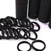 Goma para el pelo negra de alta elasticidad, 4 cm de grosor, sujetador de coleta sin costuras con diseño sin costuras