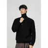 Suéter Vintage de Cuello Alto para Parejas, Unisex, Jersey de Punto con Cuello Alto de Botones, Prenda Básica Casual