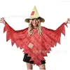 Carnaval Halloween sombrero de bruja de fieltro girasol cuerda de cáñamo parche sombrero de fieltro sombrero de bruja puntiagudo sombrero de paja