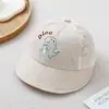 Boné infantil de meia tela claro com bico de pato e bordado de dinossauro, chapéu de sol infantil de aba larga, chapéu de sol estiloso de verão, produto de comércio exterior