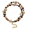 Collar Natural Fino de Piedra Ojo de Tigre Perla Shijia Cadena para Clavícula Collar Maillard para Mujer Otoño e Invierno