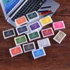 Almohadilla de Tinta Grande del Fabricante DIY Almohadilla de Tinta Decorativa Cintura Cóncava Caja de Sello 15 Colores Almohadilla de Tinta Grande Manual para Niños
