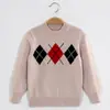 Fábrica Zhixiao Suéter de Caxemira Infantil Outono e Inverno Gola Redonda Tricô Coreano Pulôver de Bebê Camisa Base Suéter de Estudante