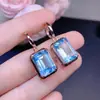 Aretes de Topacio Natural Puro, Calidad de Cuerpo Completo, Color Súper Fuego, Tamaño de la Piedra Principal aprox. 10*14 mm, Plata 925