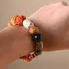 Pulseira de Semente de Bodhi para Homens e Mulheres, Pulseira de Contas de Madeira Estilo Bodhi Vajra