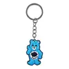 Colgante de llave de oso arcoíris al por mayor del fabricante hecho de material de goma suave de PVC, llavero grabado DIY accesorio pequeño de alta gama