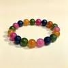 Pulseiras de turmalina naturais por atacado para mulheres, pulseiras de calcedônia de turmalina aprimoradas, pulseiras de turmalina arco-íris, presentes de luxo leve para mulheres