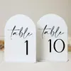 Número de Mesa de Casamento Acrílico Arco Dourado Espelhado Preto Fosco Branco Transparente 1-10 Placa Acrílica em Arco