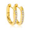 Clip para oreja de círculo personalizado transfronterizo europeo y americano de oro rosa con circonita, clip para oreja de moda de nicho con siete diamantes, arete de acero inoxidable al por mayor