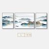 Mural Estilo Chinês Nova Pintura Decorativa Paisagem com Tinta Zen Chinesa Sala de Estar Sofá Parede de Fundo Triptíco Pintura Pendurada