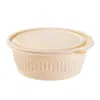 Caixa de Refeição Descartável Biodegradável Redonda de Amido de Milho Ecológica Caixa para Fast Food Embalagem para Levar Caixa Redonda com Separador para Sopas e Macarrão