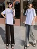 Calça de Maternidade Lyocell Calça Wide-Leg Verão Estilo Fino Roupa Externa Seda Gelada Calça Casual Calça Reta Calça de Base Solta Roupas de Verão