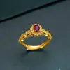 Anillo de Encaje Rubí Estilo Vintage Vintager para Mujer, Anillo Elegante Versátil Único Retro de Circonita de Alta Gama
