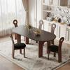 Mesa de Comedor Rectangular Curva Italiana Francesa Lujo Ligero Simple Madera Maciza Acrílico Patas Hogar Grande y Pequeña Encimera de Roca